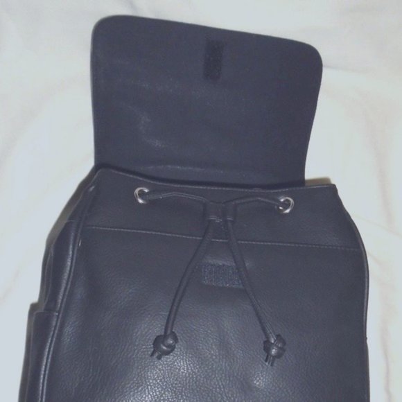 Vintage Rare Black Drawstring Backpack Purse main image 8